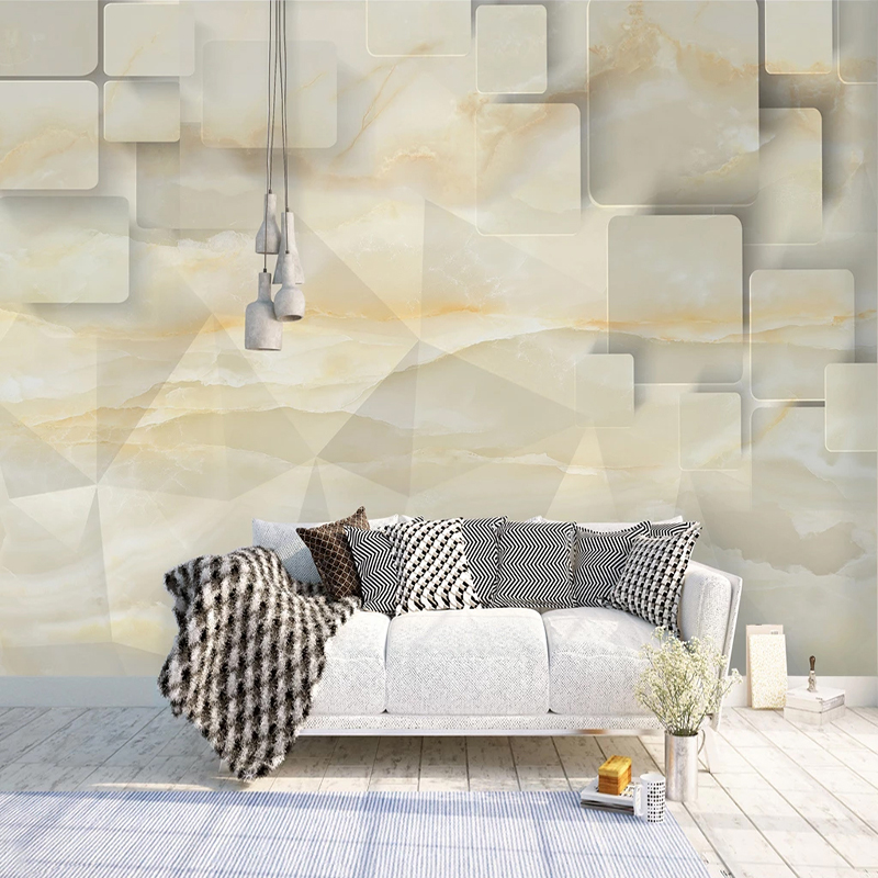 

Custom Photo Wall Papers Home Decor Modern 3D Geometric Lattice Marble Living Room Sofa TV Background Wall Art Mural Wallpaper, As pic