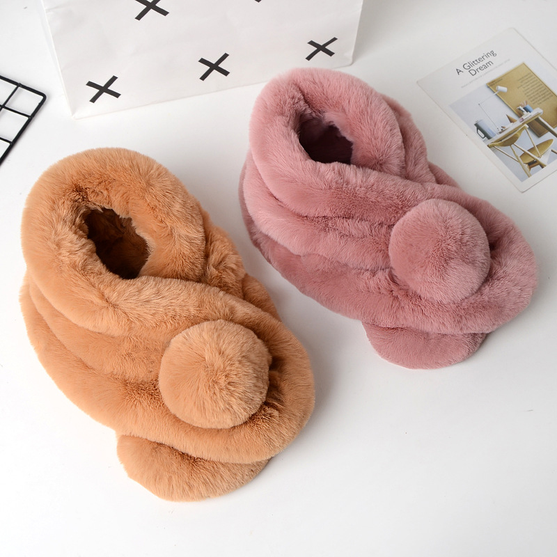 

Luxury Winter Faux Fur Collar Coat Women Scarf Warm Hairy Soft Shawl Hooded Fur Decor For Jackets Multi Color Female Scarves