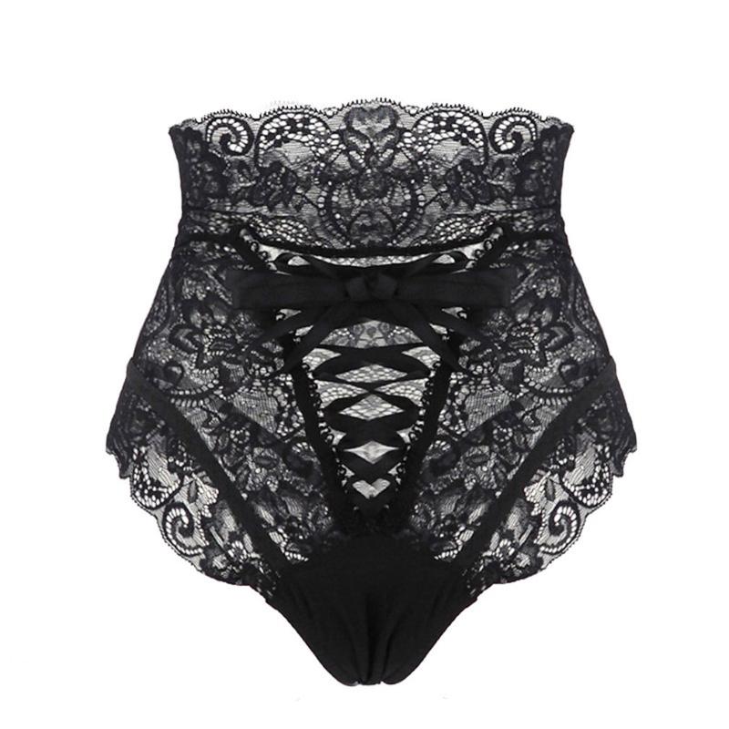 

Women Sexy Underwear Triangular Hip-up Underwear Hip Enhancer Shaper Lace Design High Waist, Black