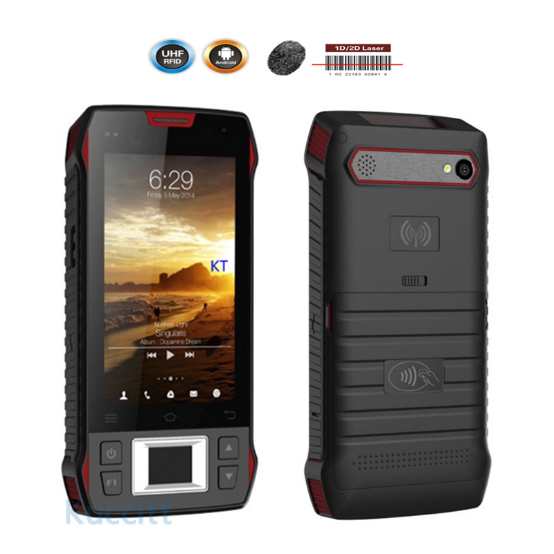

Handheld Fingerprint Reader Terminal 1D 2D Laser Barcode Scanner Android 6.0 PAD UHF RFID Wireless 4G Wifi Rugged Waterproof