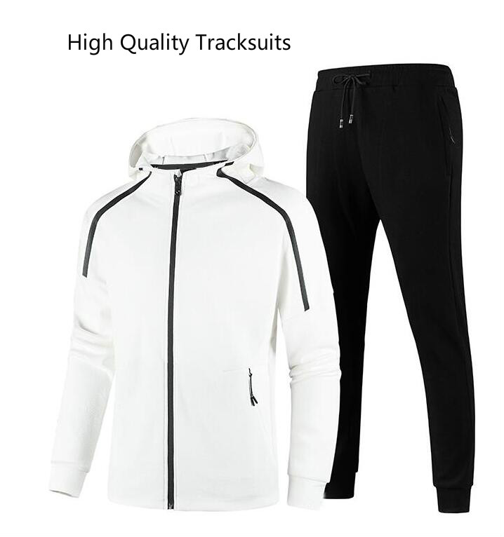 

Embroidery Style Tracksuits for Men Fashion Sportwear Track Suits Zipper Hoodie Sweatpants Ankle Lenght Outdoor Two Pieces Set Asian L-5XL, Red