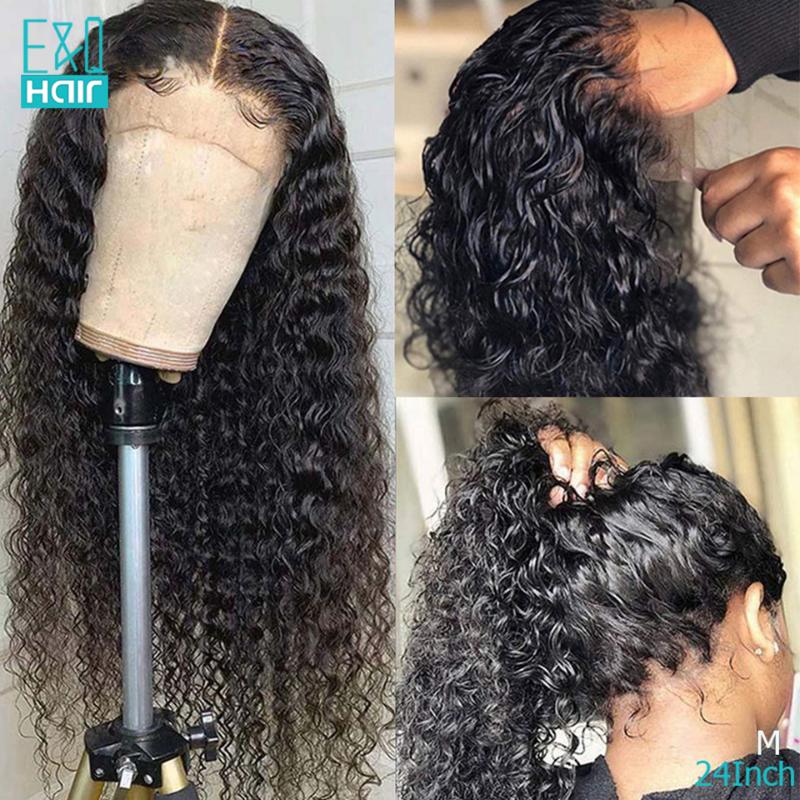 

Water Wave Full Lace Front Human Hair Wigs For Women Pre Plucked With Baby Hair Brazilian Remy Wig Bleached Knots 130%, As pic