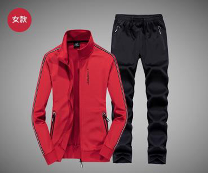 

Wholesale new new spring and autumn couple outdoor leisure suit women's plus size running training sportswear size L-8XL, Red