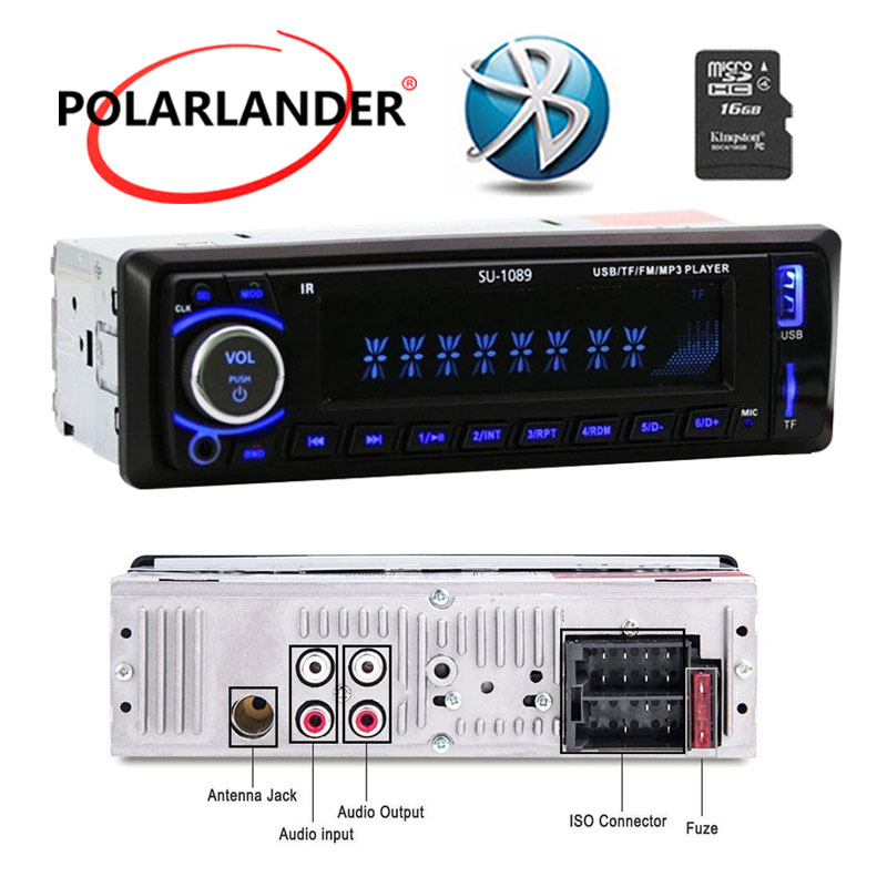 

BT/FM/USB/SD Car Radio In-dash 1Din MP3 Support Hands-free Call Time Display Autoradio 4" 12V Bluetooth Stereo