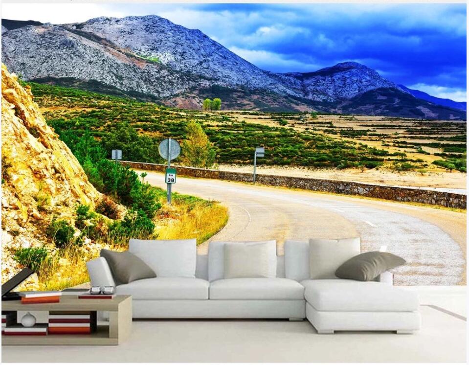 

custom photo mural wallpaper 3d HD high-speed mountain scenery living room home decor 3d wall muals wall paper for walls 3 d, Non-woven wallpaper