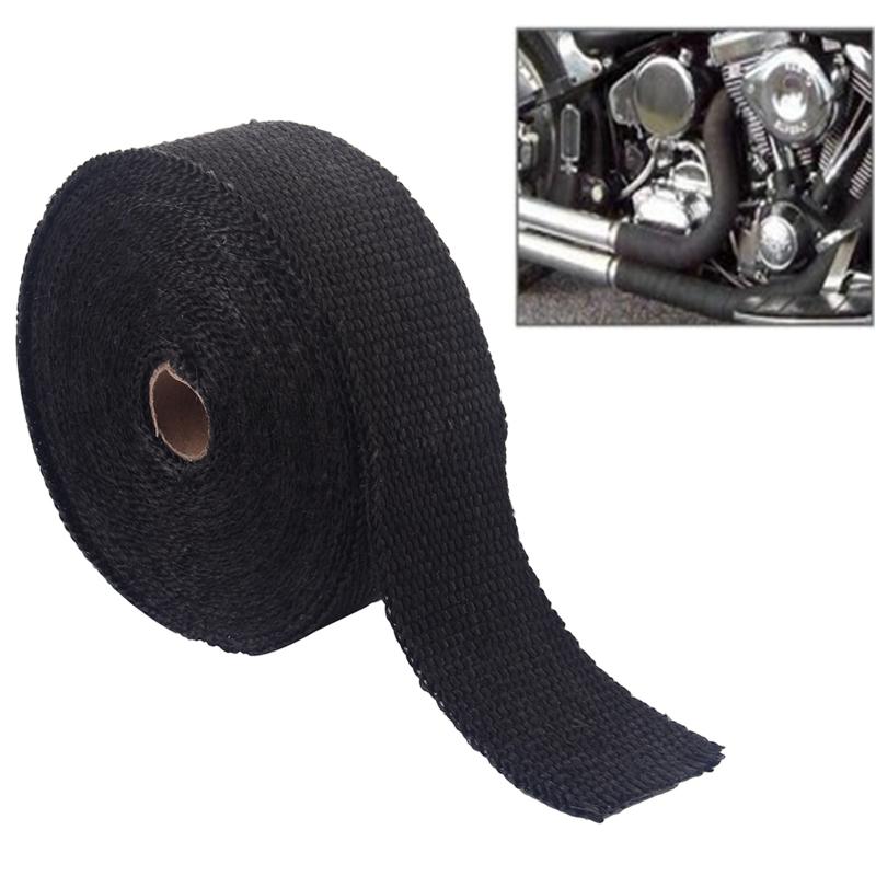 

15M Roll Fiberglass Heat Shield Motorcycle Exhaust Header Pipe Heat Wrap Tape Thermal Protection+10Ties Kit Exhaust Pipe Insulat