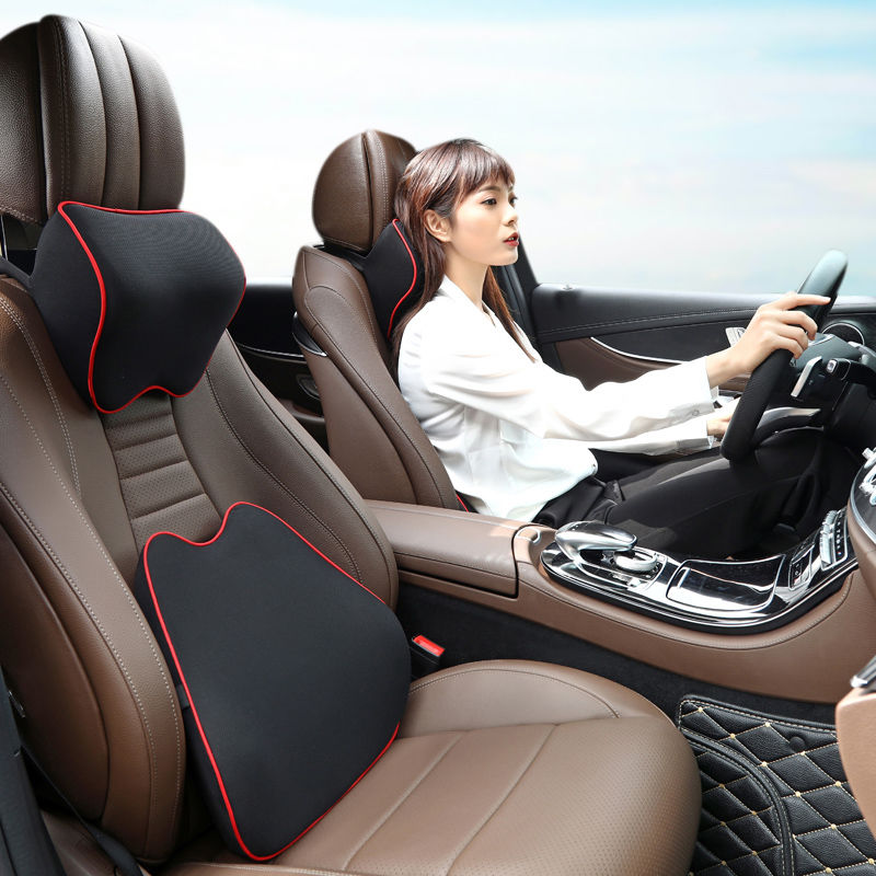 

Universal Car Neck Pillows Memory Cotton Auto Neck Rest Headrest Cushion Waist Pillow Support Protector Car Interior Accessories