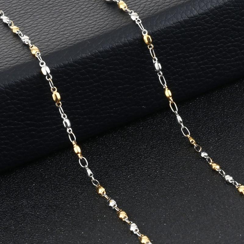 

Gold Silver Plated Stainless Steel Slim Thin Bead Link Chain Necklace Initial Short Necklace Jewelry for Women Gifts colar MN257