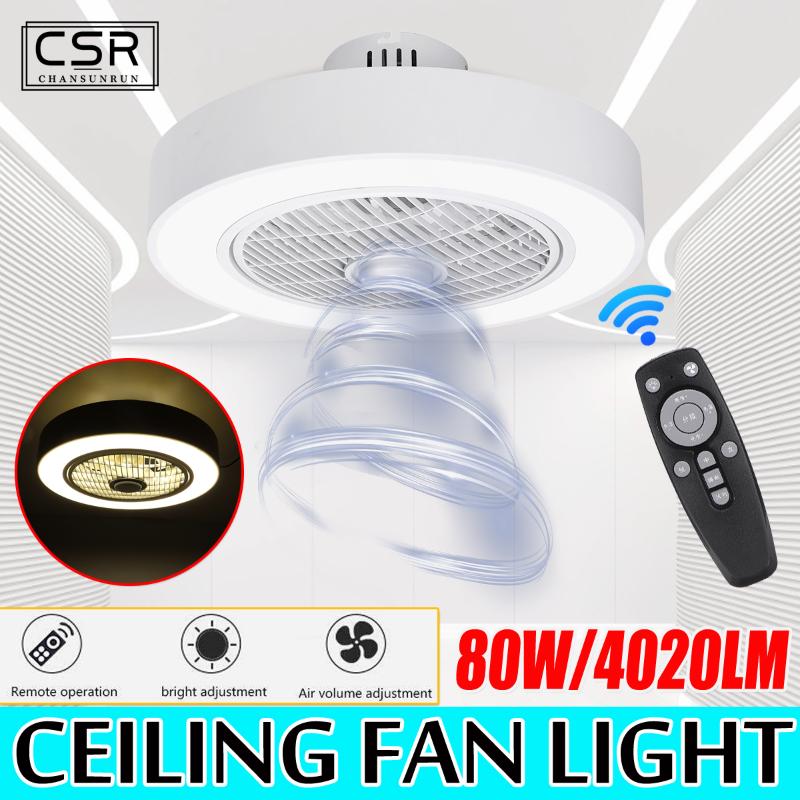 

Modern Acrylic Light Ceiling Fan Lamp Remote Control Three-color Dimming Ceiling Fan Light White Decor for Home AC185-250V