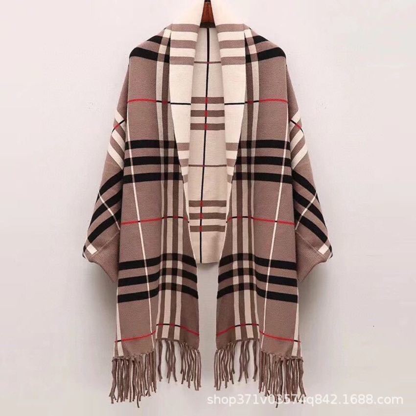 

Autumn and Winter Cashmere Women's Outer Knitted Belt Sleeves Air Conditioning Shawl Thickened Warm Dual-purpose Scarf Cape