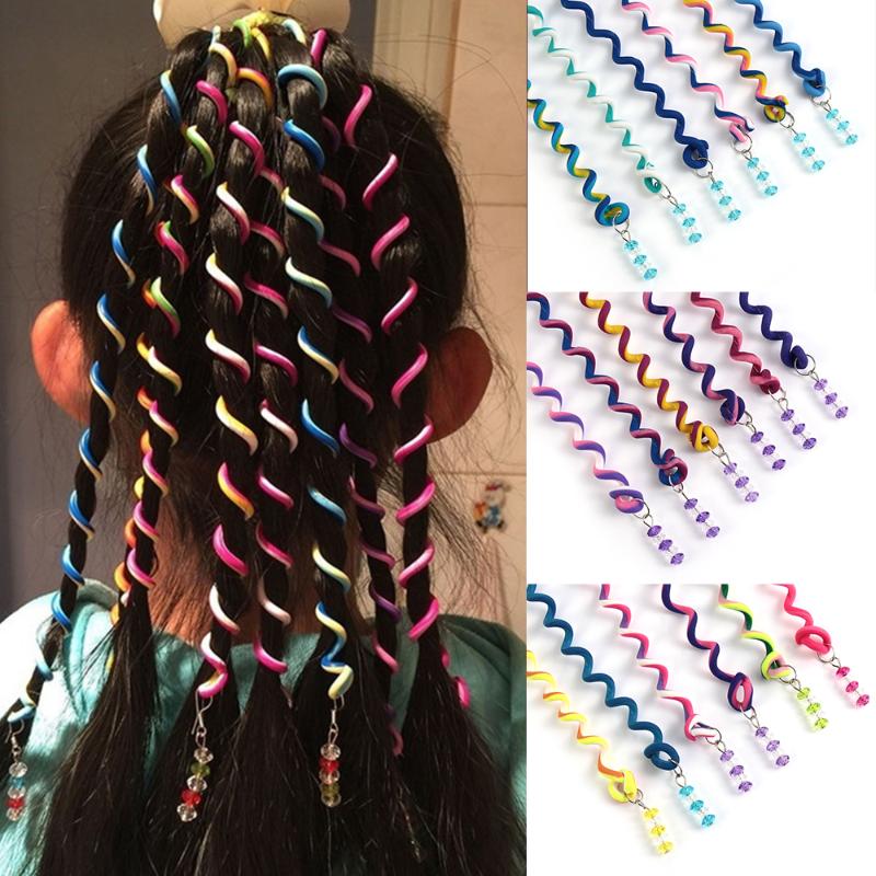 

6 Pcs/lot Colorful Curler Hair Braid for Girl Hair Styling Tools Festival Daily Cute Roller Braid Styling Accesories