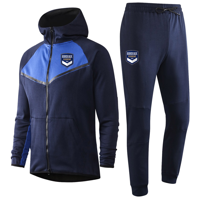 

2020 2021 Bordeaux adult Soccer Training Tracksuits kits Hooded football Training Suit Sets Survetement Maillots De Foot Men's Tracksuits