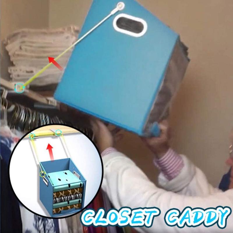 

Closet Caddy - Ideal For Closet Portable Canvas Storage Household Items Storage Bags Organizer Clothes Toys Folding Box, 1 pcs