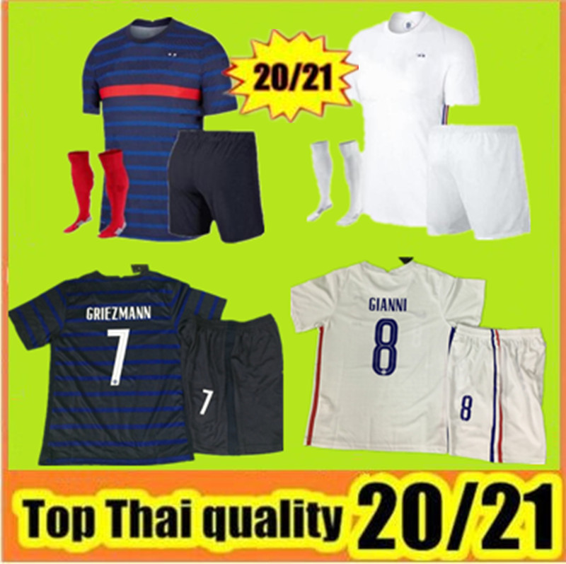 

20/21 Two stars 2 GRIEZMANN MBAPPE soccer jersey POGBA short sleeve football shirt maillot de foot 2021 man +kids kit Uniforms, Home shirt