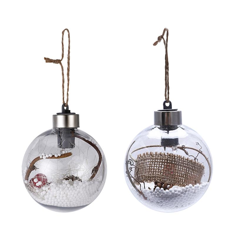

LED Light Christmas Transparent Glitter Baubles Christmas Ball Tree Ornaments Decor Ball Decoration