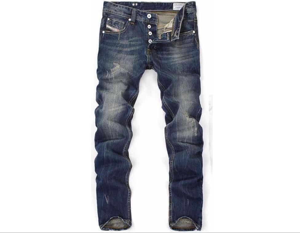 

High Quanlity men blue denim designer high quality ripped jeans for men classic retro Men's Jeans