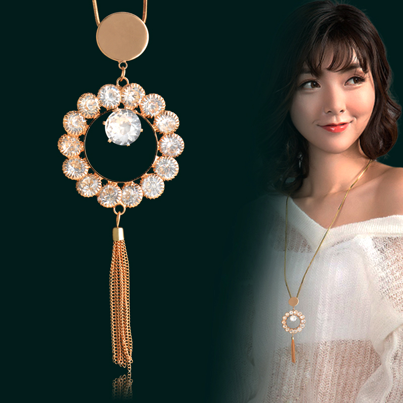 

SINLEERY Vintage Hollow Square Rhinestone Long Tassel Pendant Necklaces for Women Jewelry Accessories MY284 SSA