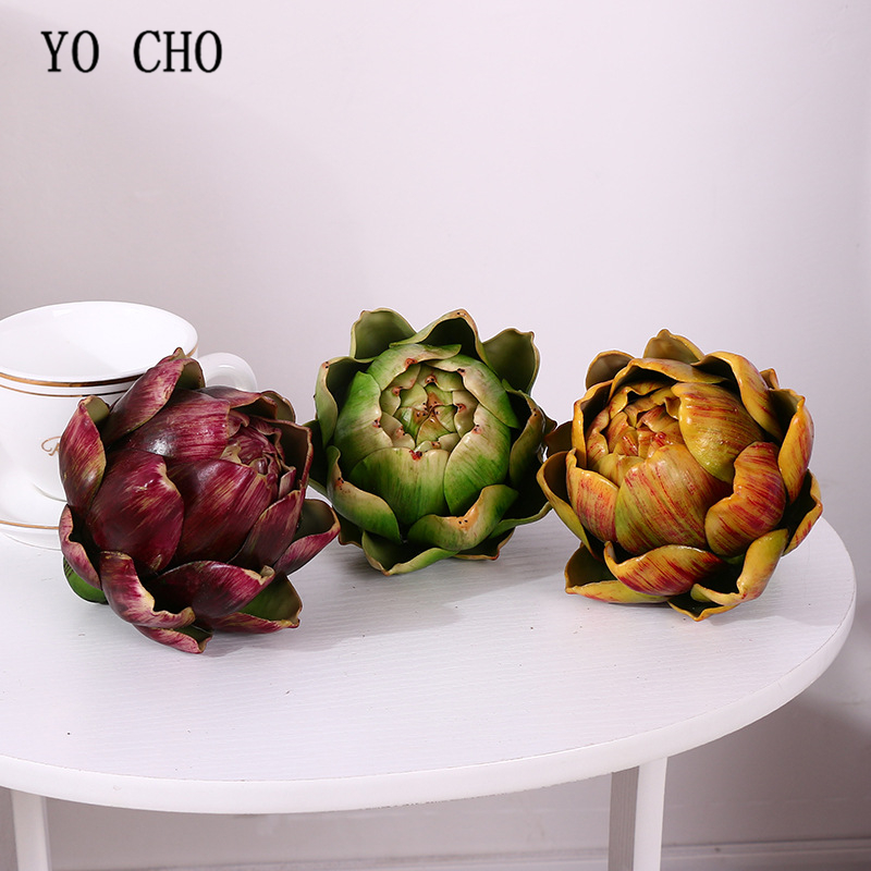 

Artificial plant artichoke plastic pineapple head artificial plant home decoration flower small bonsai set, Red