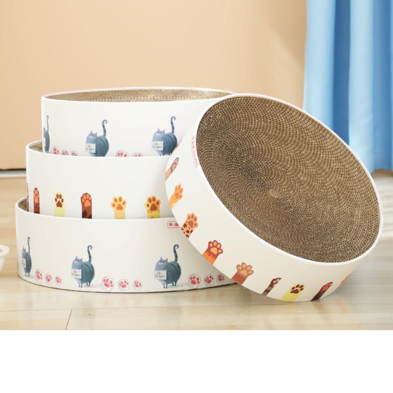 

Cat Round Scratch Board Durable Cat Bed Toys Corrugated Paper Pad Scratching Cardboard toys interactive