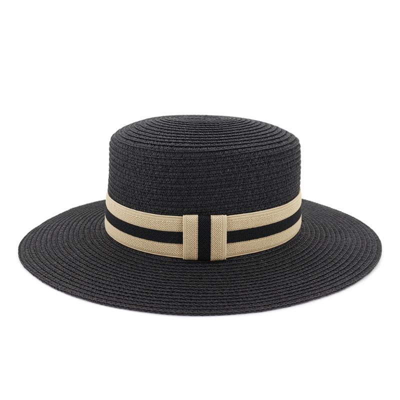 

Summer Sun Hat for Women Flat Top Straw Hat New Straw Sun Fashion Summer Wide Brim Beach, Pink