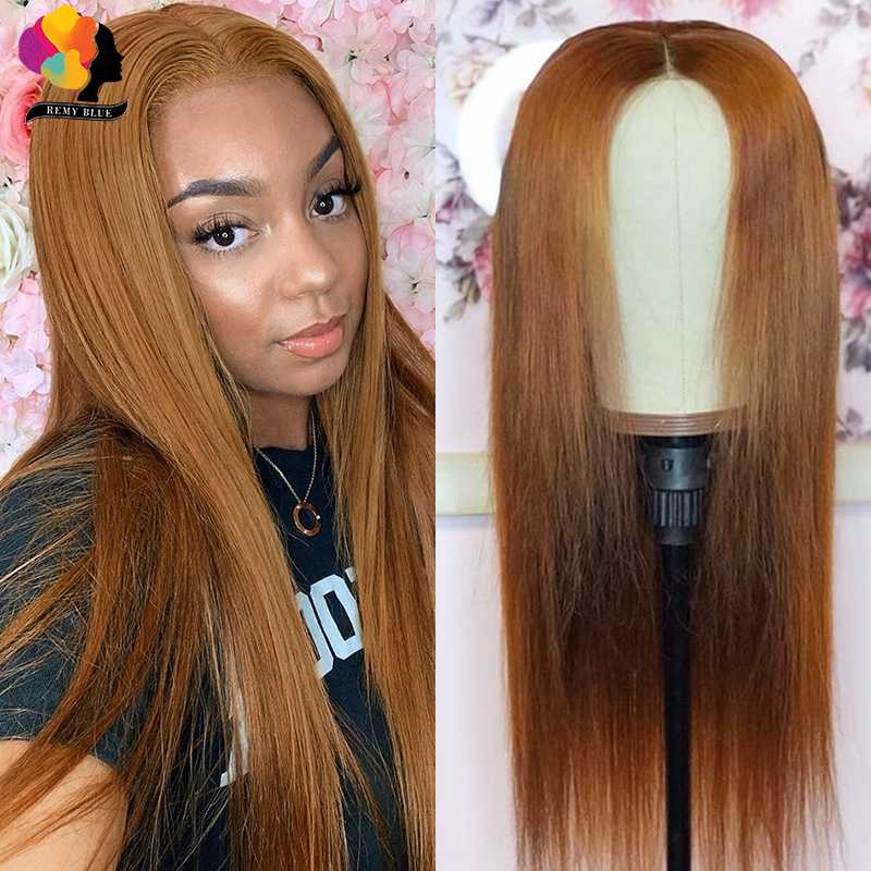 

Remyblue #30 Ginger Blonde Lace Front Human Hair Wigs Pre-Plucked Baby Hair 13X1Lace Part Wig Brazilian Straight Remy Wigs