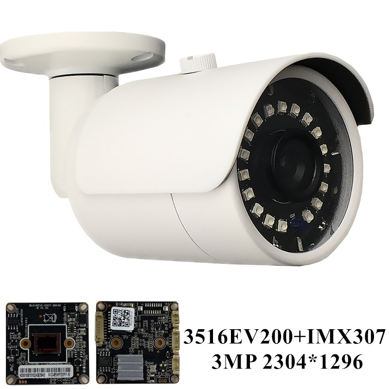 

Sony IMX307+3516EV200 H.265 3MP IP Outdoor Camera IP66 WaterProof Onvif IRC Audio PoE CMS XMEYE Motion Detection