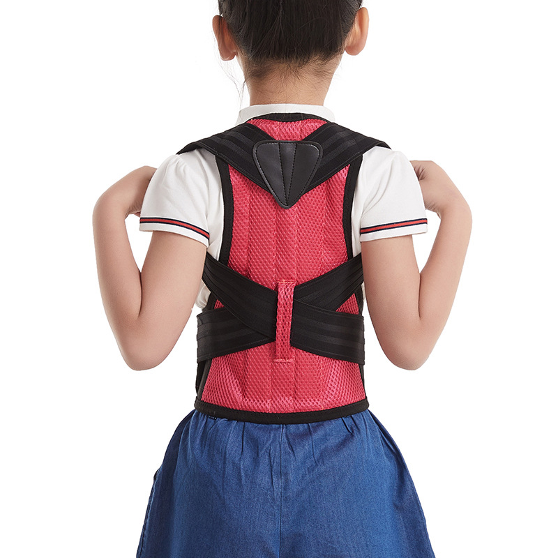 

Adjustable Children Posture Brace Belt Back Posture Corrector Corset For Back Support Kids Spine Lumbar Shoulder Health, Red