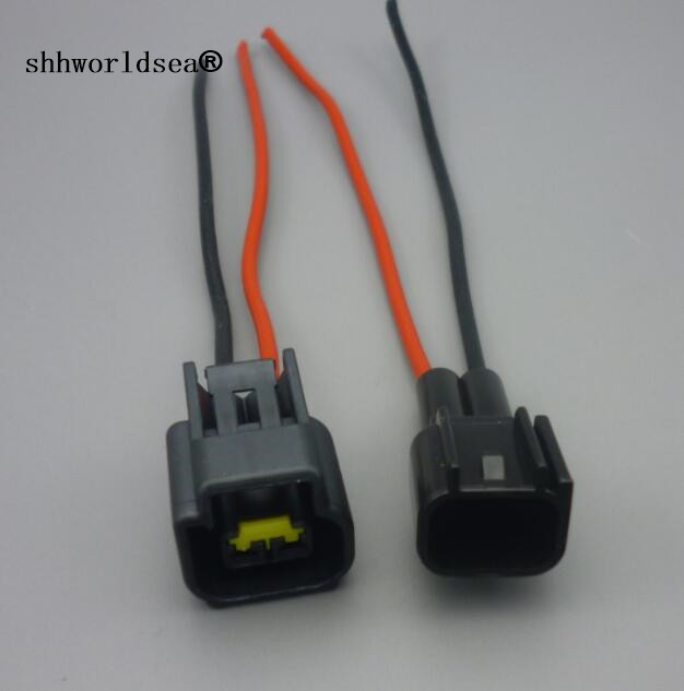 

shhworldsea 2 Pin way 2.3mm male female high Voltage ignition coil Plug connector for Focus FW-C-2M-B FW-C-2F-B car