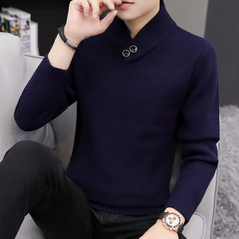 

Pull Homme 2020 New Winter Thick Warm Men's Christmas Sweater Long Sleeve V-Neck Sweaters Men Fashion Male Pullovers Tops, Black