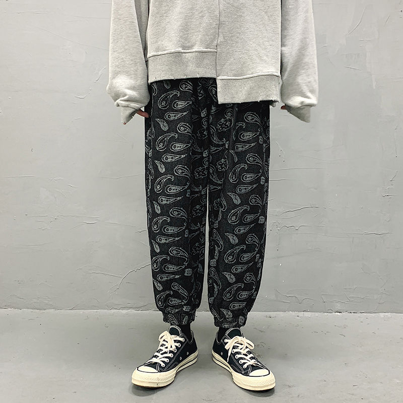 

2020 Men's Baggy Homme Cargo Pocket Jeans Black/blue Fashion Hip-hop Loose Straight Pants Biker Denim Trousers Size -5XL