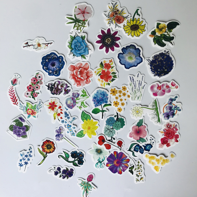 5 Sets=210PCS Literary Fresh Stickers Cartoon Hand Account Diary Water Cup Computer Stickers-image-583540381