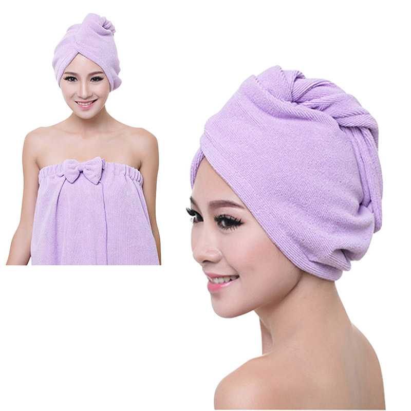 

Women Bathroom Super Absorbent Quick-drying Thicker microfiber Bath Towel Hair Dry Cap Salon Towel