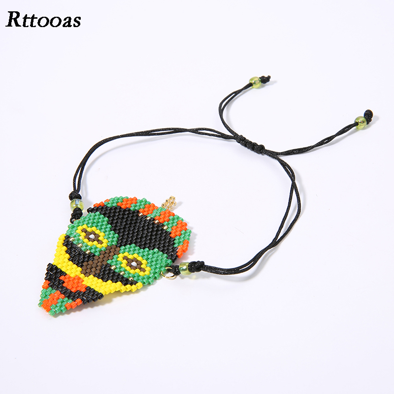 

Rttooas Handmade Woven Bracelet MIYUKI Delica Pulsera Bracelet for Women DIY V for Vendetta Face