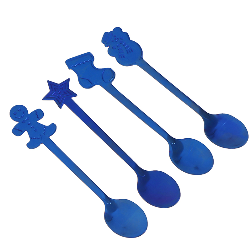 

Stainless Steel Coffee Spoon Set 4PCS Christmas Colorful Spoon Cartoon Handle Spoons Flatware Ice Cream Drinking Tools