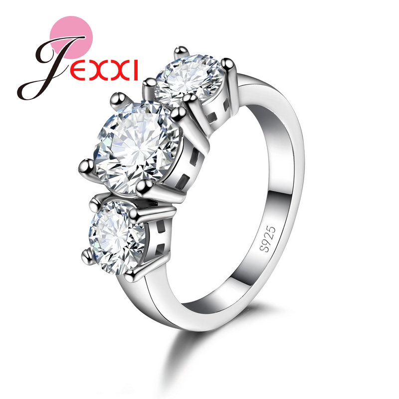 

Unique Crystal Rings 925 Sterling Silver Ring For Women CZ Crystal Jewelry Multi Optional Wedding Accessories