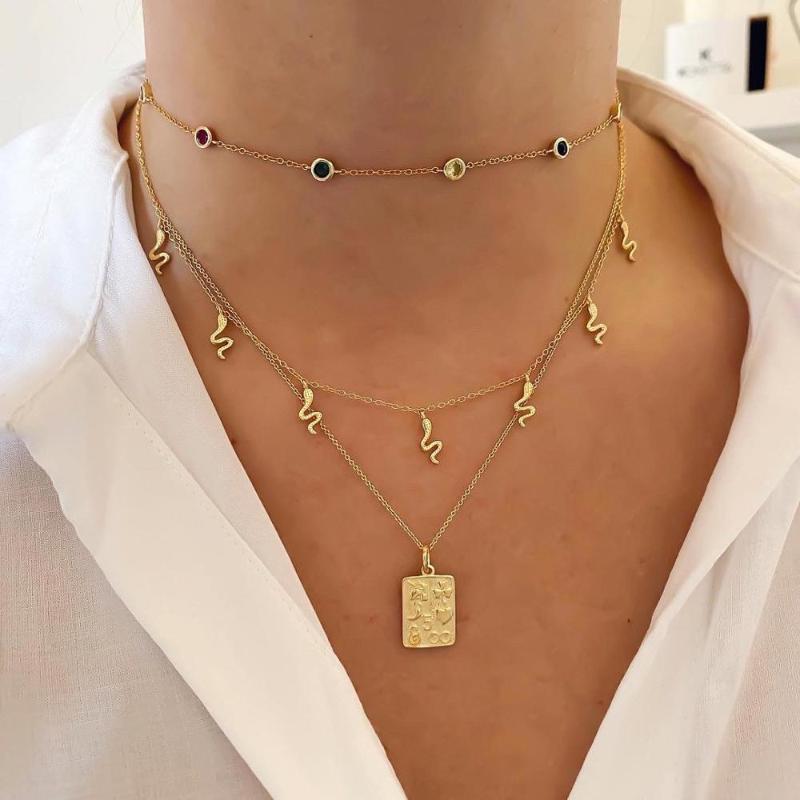 

wholesale fashion women jewelry european women choker cute lovely tiny snake charm necklace gold color