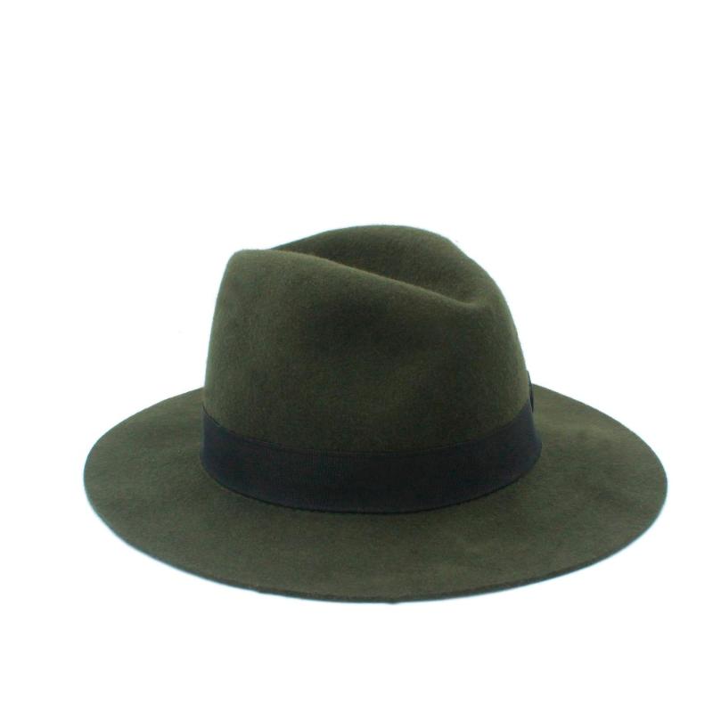 

100% Wool Wide Brim Floppy Felt Trilby Bowknot Fedora Hat For Elegant Womem Ladies Winter Auturmn Cashmere Hat 5, Khaki
