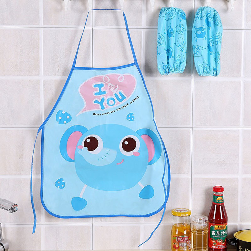 

Comfortable Full Bibs Sleeved Apron Restaurant Bib Kitchen Aprons 1 PCS Cartoon Shape Dining Room Accessories Waterproof