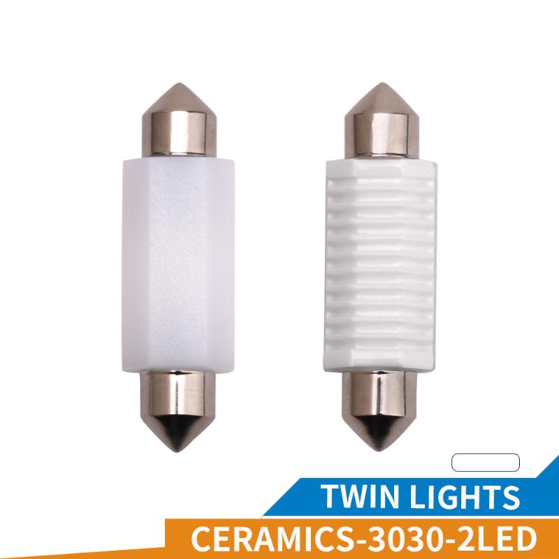 

2X C5W 3030 2SMD LED Ceramics Festoon Car Interior Light Styling Reading Light Map Lamp Bulb 31mm 36mm 39mm 41mm White DC 12V, As pic