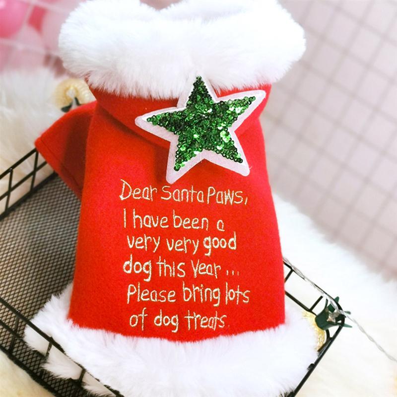 

Christmas Pet Costume Warm Pet Garment Outfit Clothing For Dog Cat Christmas Dog Plus Velvet Warmth Makeover, Red
