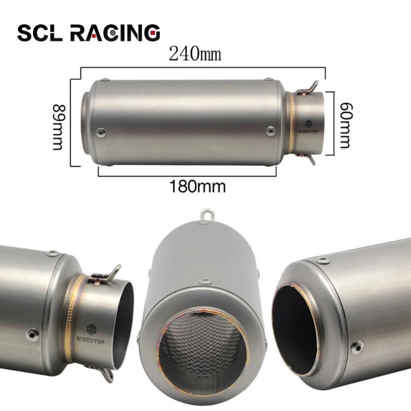 

Alconstar Motorcycle 60mm Exhaust Pipe Muffler Modified Scooter SC Muffler Fit For ZX6R CBR1000 Z1000 S1000 Titanium Alloy