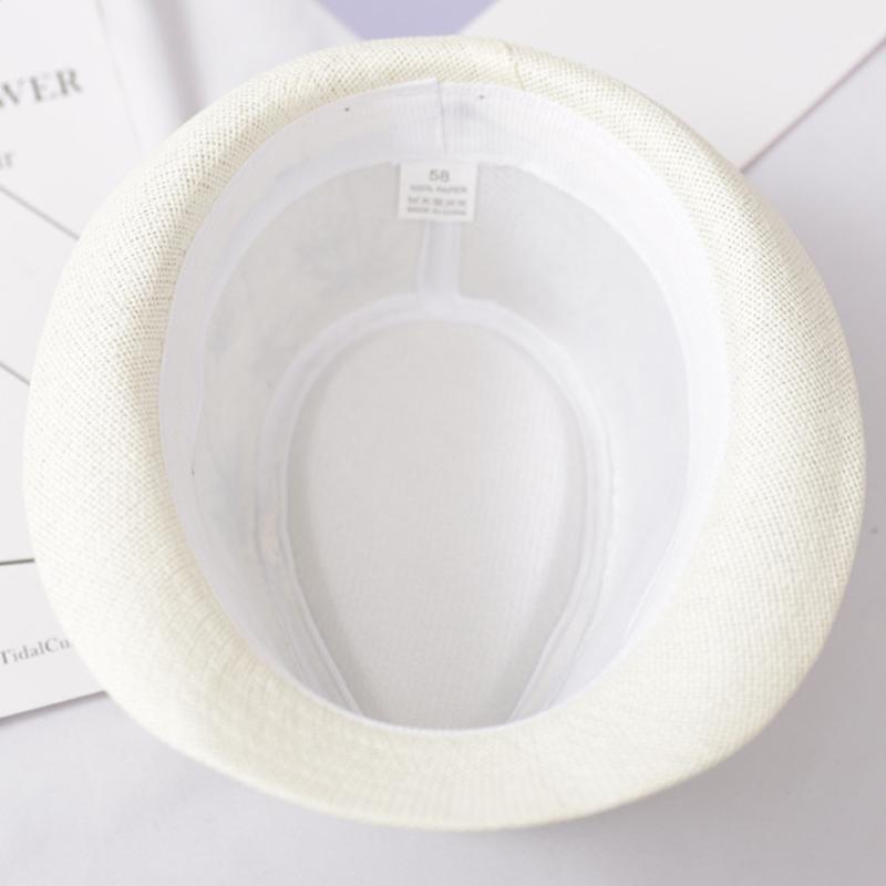 

Fashion Sombrero Casual Travel Caps Sun Hat Panama Fedora Beach Sun Protection Summer Trilby Straw Men Wide Brim, Ivory
