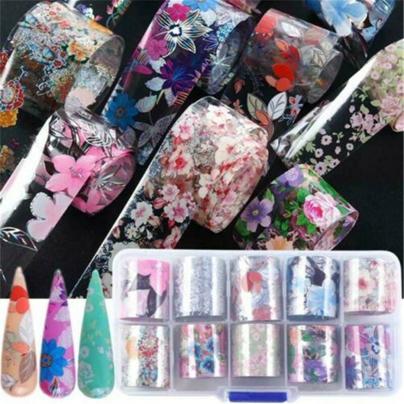 

Nail Sticker Holographic Flower Transfer Manicure Decoration Manicure Star Flower Sticker Art Hologram, 01