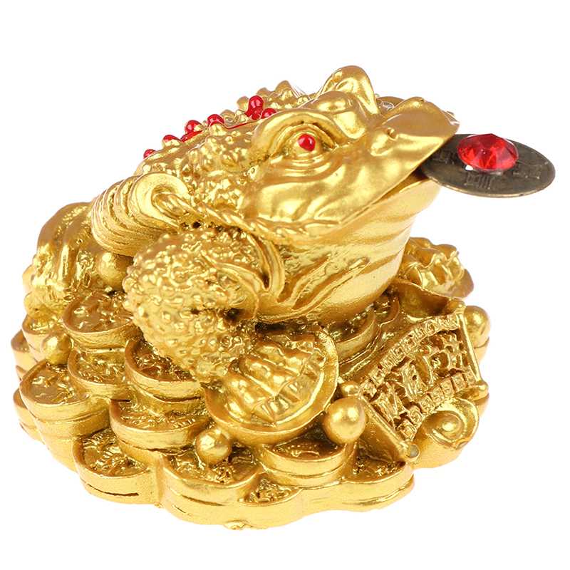 

Feng Shui Toad Money LUCKY Fortune Wealth Chinese Golden Frog Toad Coin Home Office Decoration Tabletop Ornaments Lucky Gifts