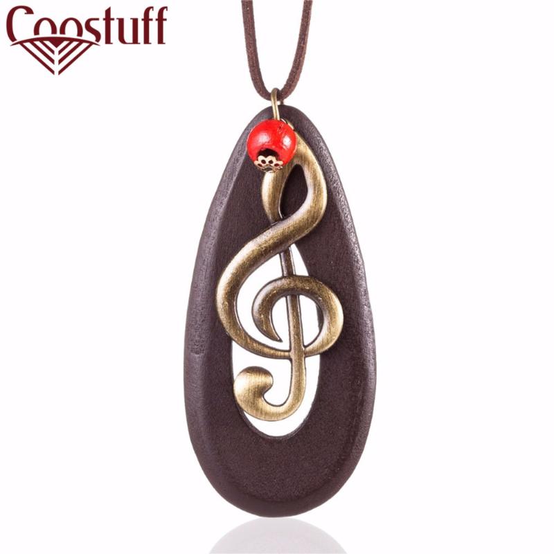 

Wholesale Vintage Music Note Necklace Long Jewelry for Women Statement necklaces&pendants Female Suspension Decoration Pendants