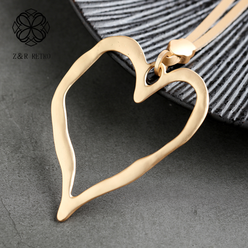 

Heart Necklace & Pendant Rope Chain Gold Necklace Handmade Jewelry For Women Trendy Suspension Decoration Accessories Wholesale