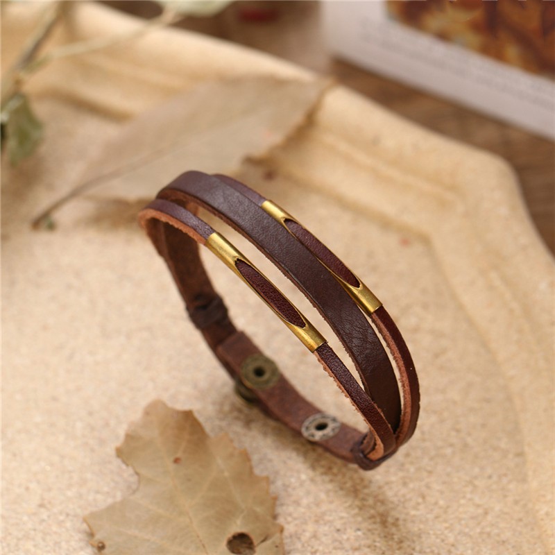 

Hot Sell Genuine Leather Fashion Jewelry Wrap Multilayer Leather Braided Rope Wristband Men Bracelets & Bangles for Women