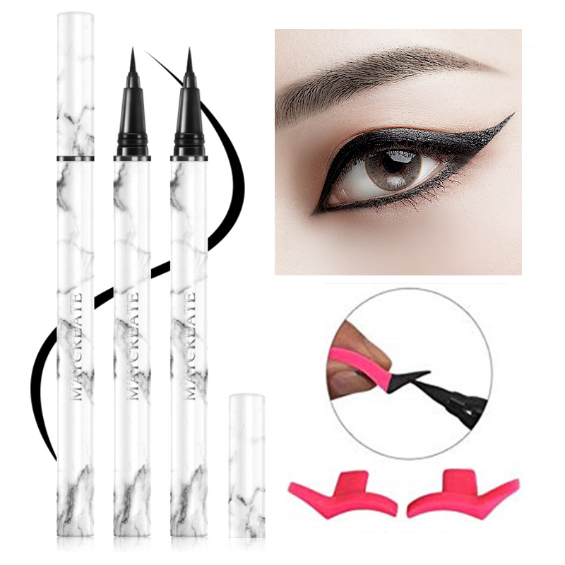 

Waterproof Eyeliner Pen Makeup Eyeliner Stamp Template Stencil Models Eye Pencil Cosmetic Tools Pencil Long Lasting, Type d 1pair