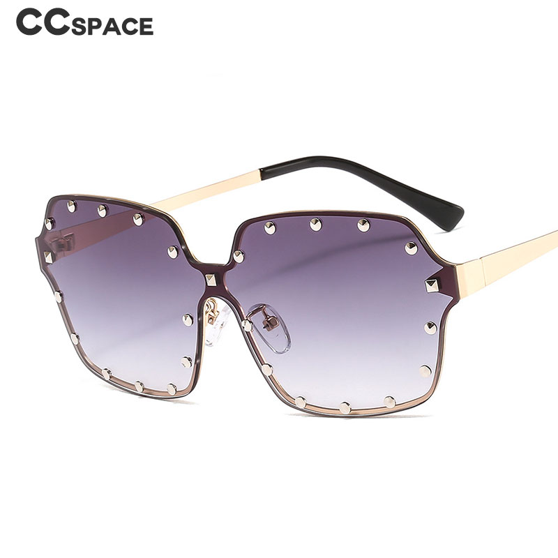 

Sunglasses 46352 Rivet Luxury Square Men Women Fashion Shades UV400 Vintage Glasses