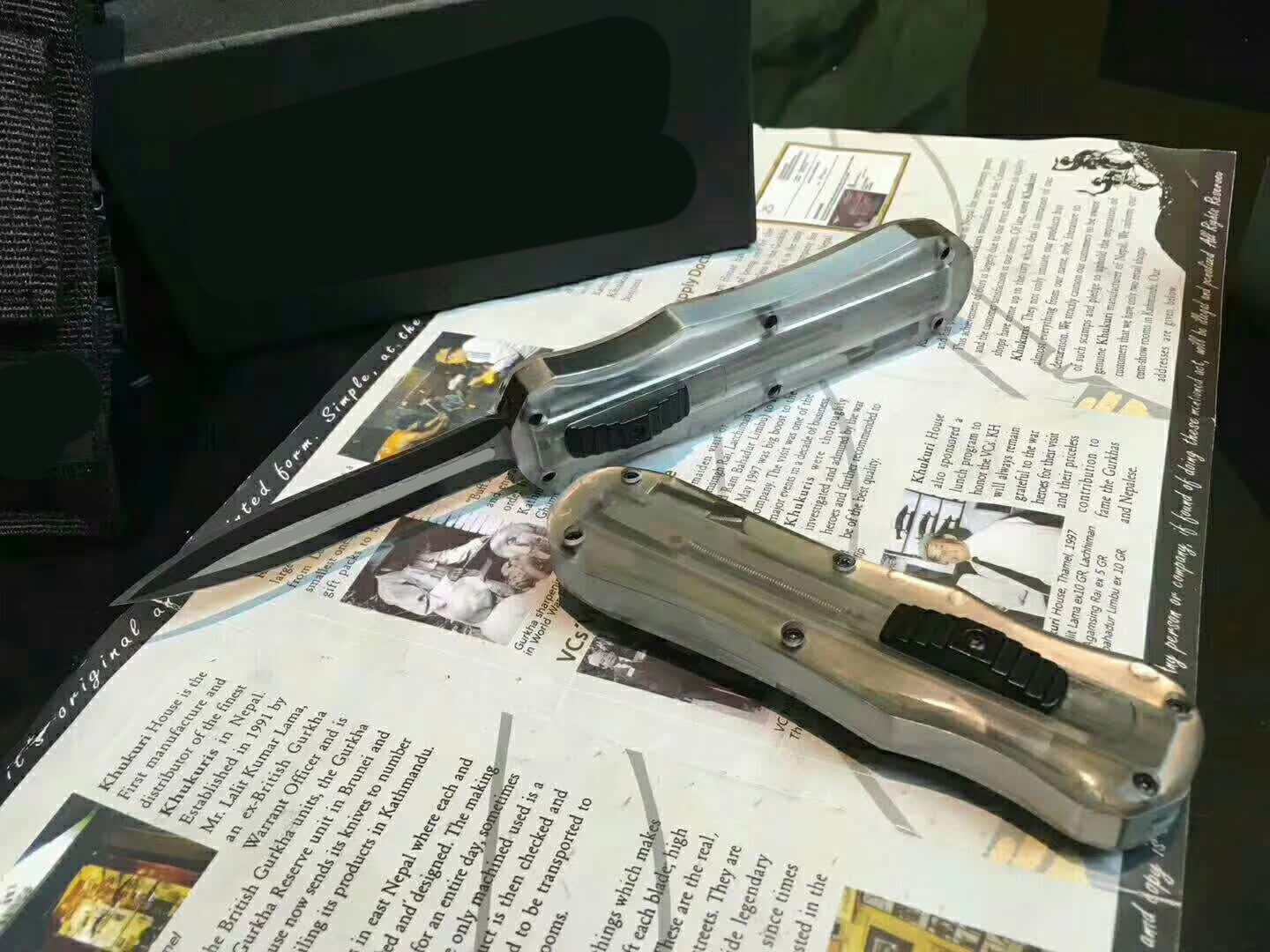 

Transparent B14 automatic knives Benchmade knife t6061 handle CNC VG10 steel OUT pocket knife BM3300 Camping tactical Survival Hunting knife